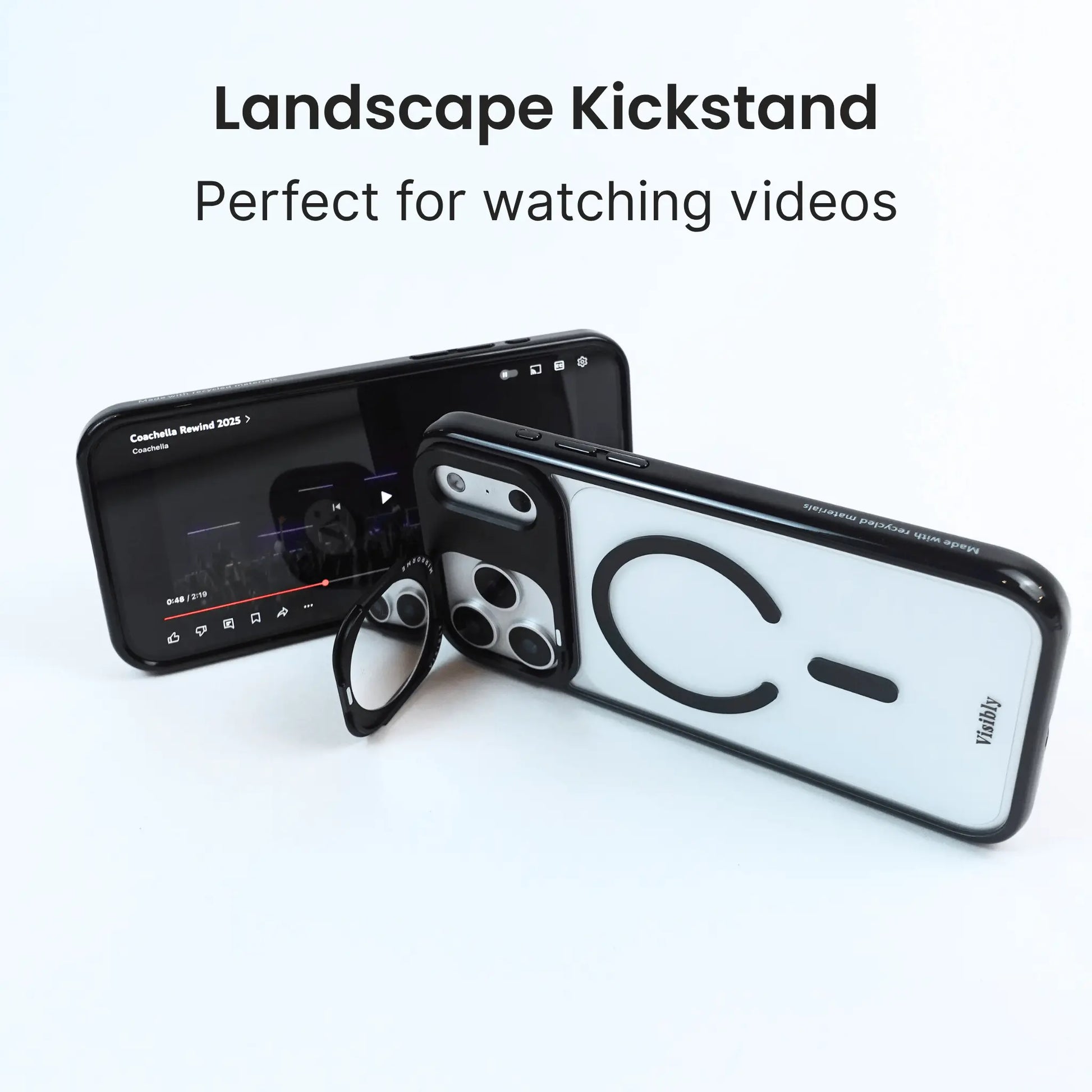 Mirrorme Phone Case with Built-In Mirror for Back Camera Selfies & Filming | Magsafe Kickstand Case