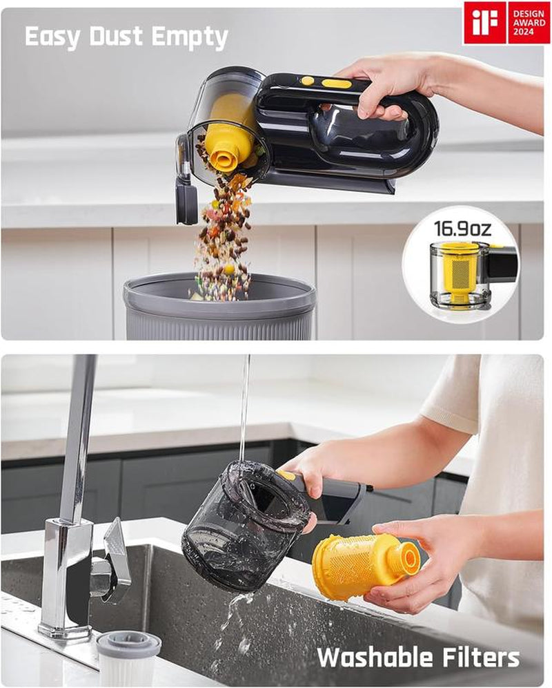 Fanttik Fold V10 Apex Pivot Cordless Car Vacuum, 17000Pa Handheld Vacuum Suction Power, Smart LED Display, Portable for Car Home Pet (Deluxe with Flexible Hose&Pet Brush)