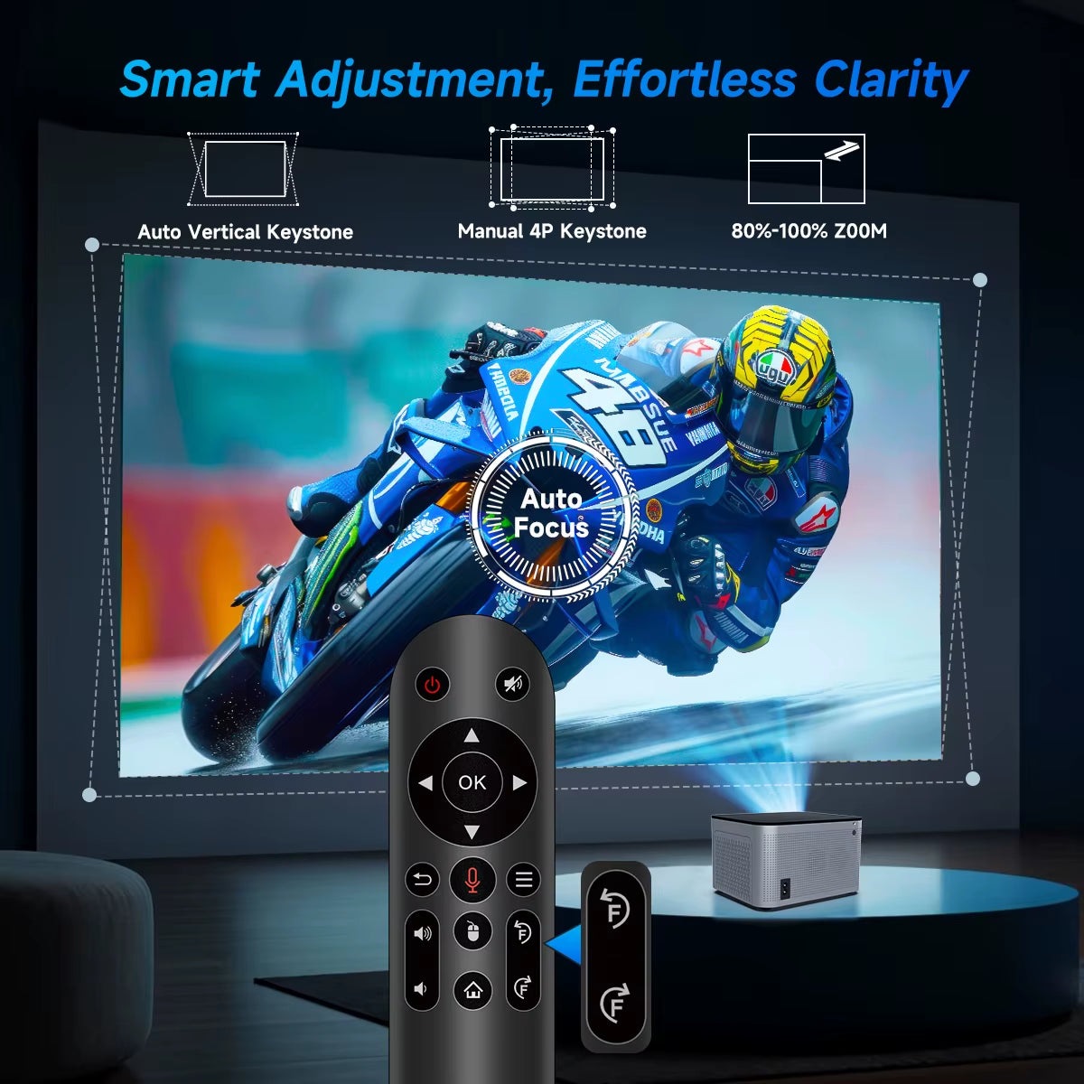 Transform Your Viewing Experience with the Android 11 4K Smart Projector - 580 ANSI Lumens, Full HD, Wifi6 & Voice Control for Ultimate Home Theatre