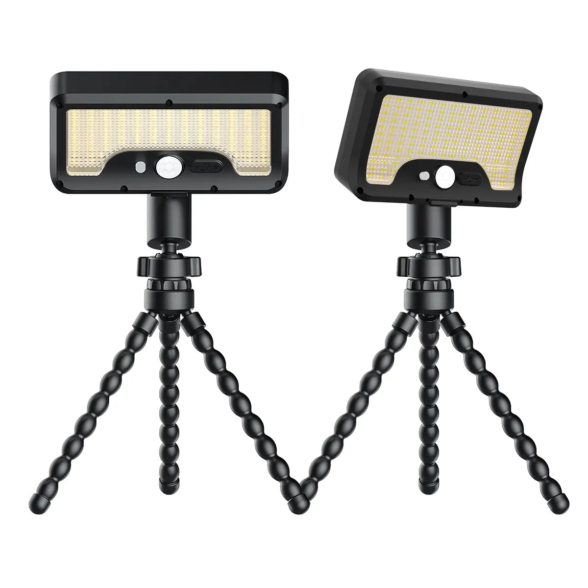 Illuminate Your Outdoors with 92 LED Solar Motion Sensor Lights - Adjustable Octopus Stand, USB & Solar Powered, 3 Smart Modes, IP65 Waterproof for Gardens and Gates