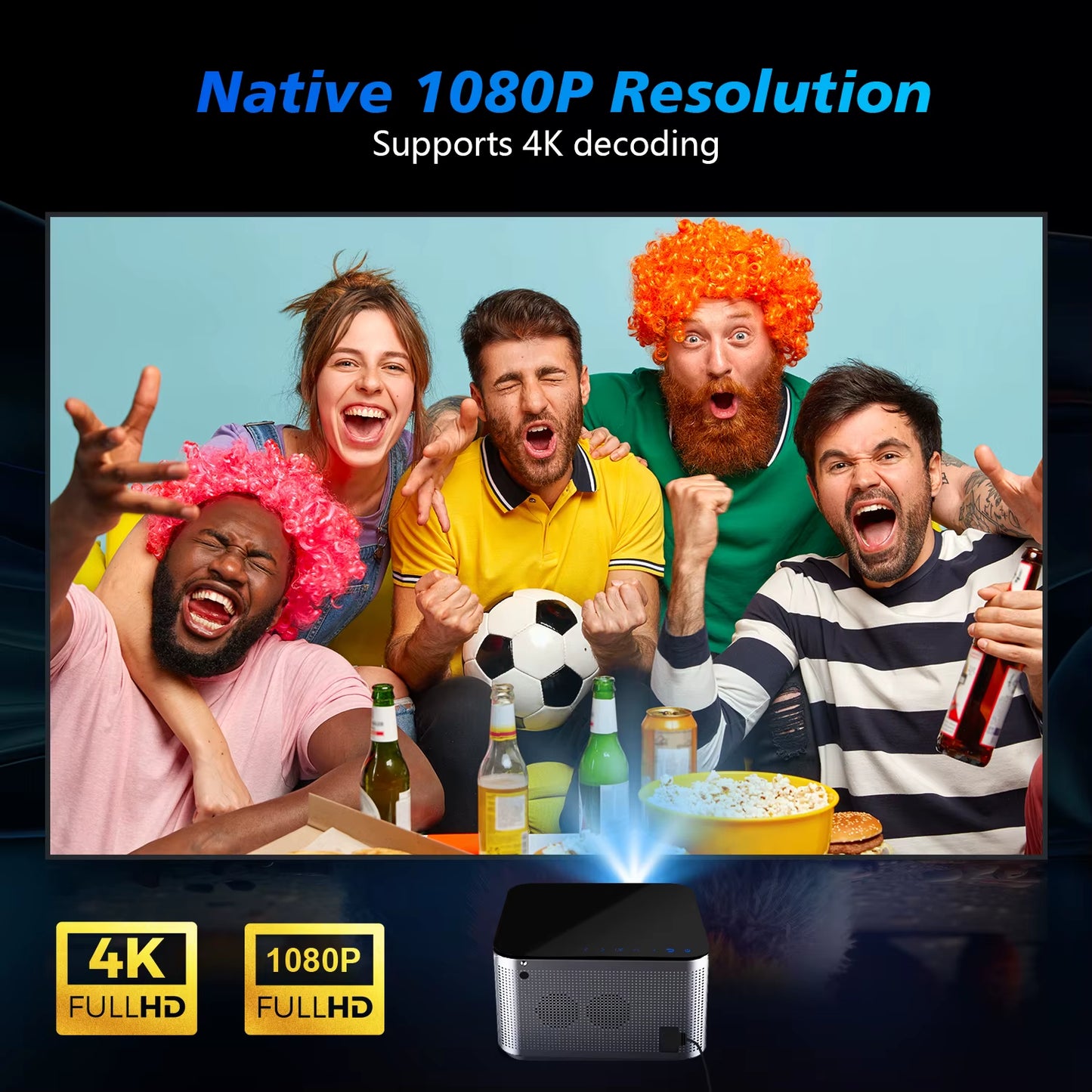 Transform Your Viewing Experience with the Android 11 4K Smart Projector - 580 ANSI Lumens, Full HD, Wifi6 & Voice Control for Ultimate Home Theatre